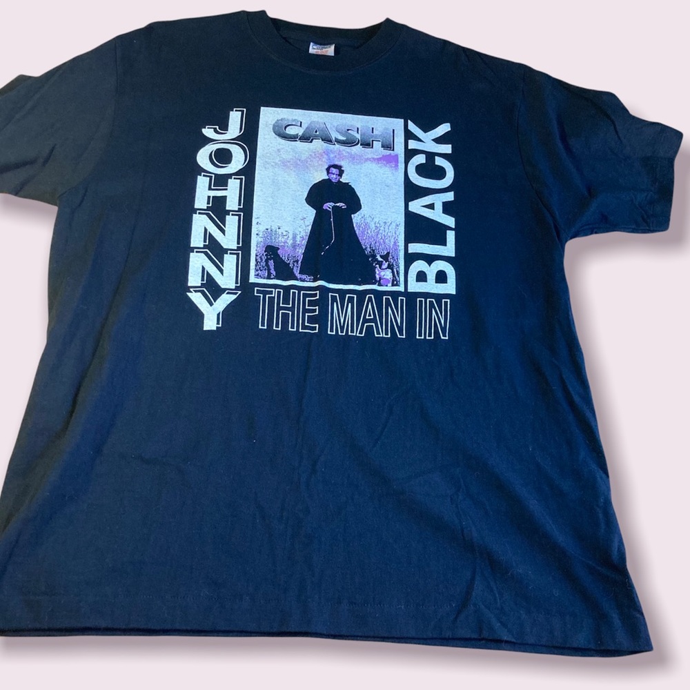 Vintage Johnny Cash tee single stitch man in black